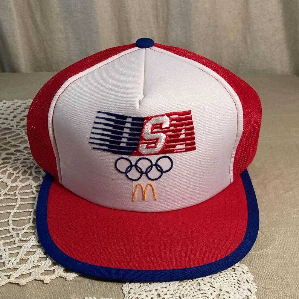Vintage USA 1984 Olympics Trucker Hats McDonald’s Taiwan ROC NOS - Picture 7 of 14